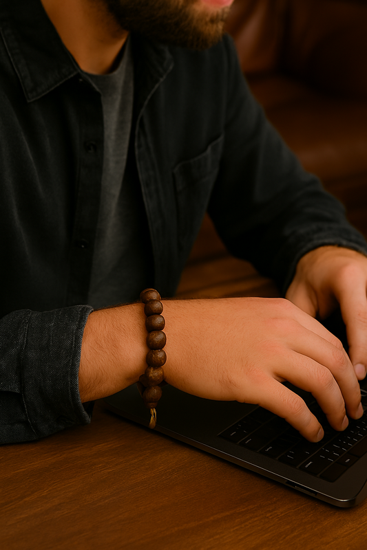 ZenWood™ Herbal Incense Bracelet – Sandalwood Beads for Focus & Calm