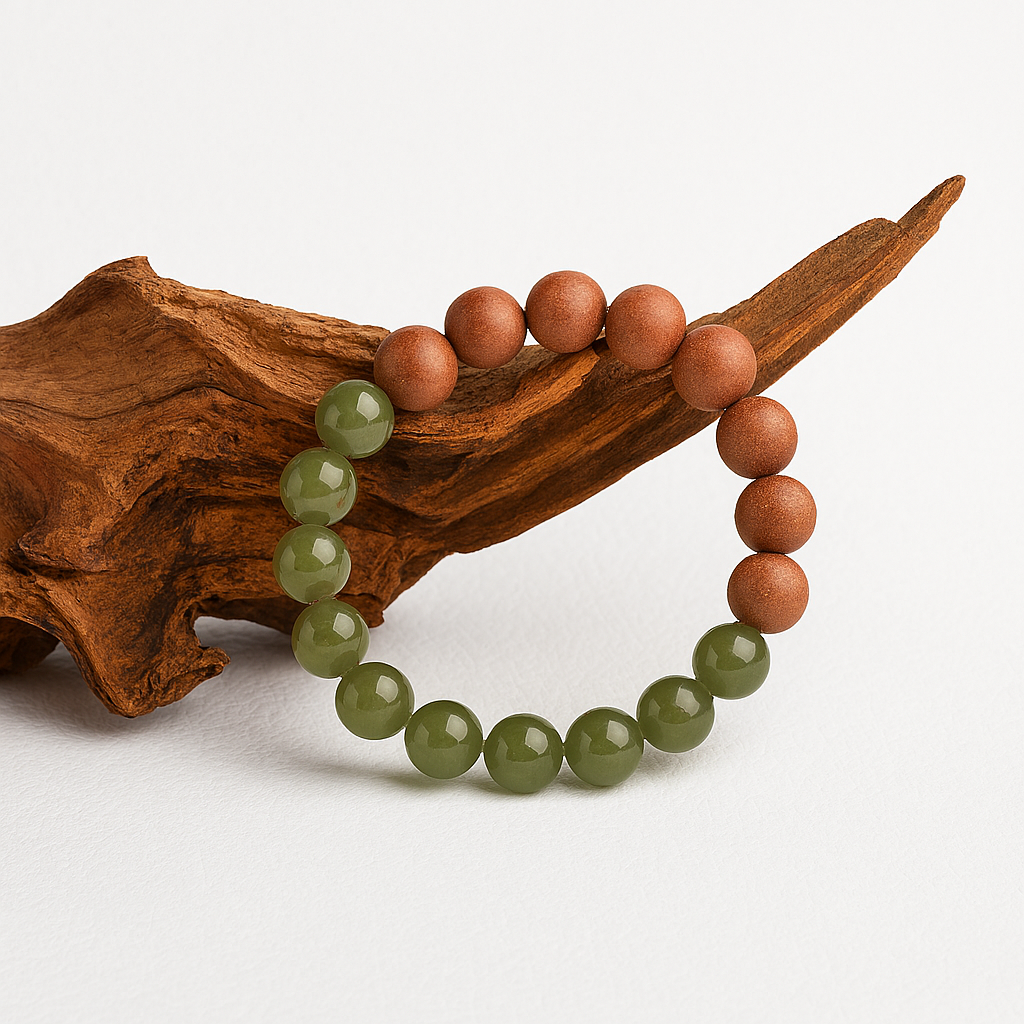 DualBalance™ Herbal Bead Bracelet – Grounding Brown & Energizing Green