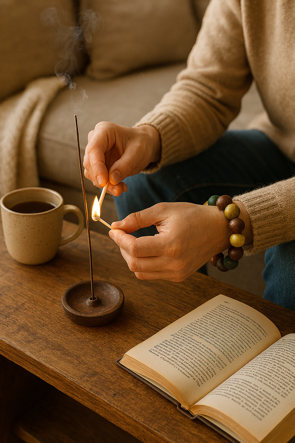 Elemental Harmony™ Herbal Bead Bracelet – Multicolor Incense-Infused Beads